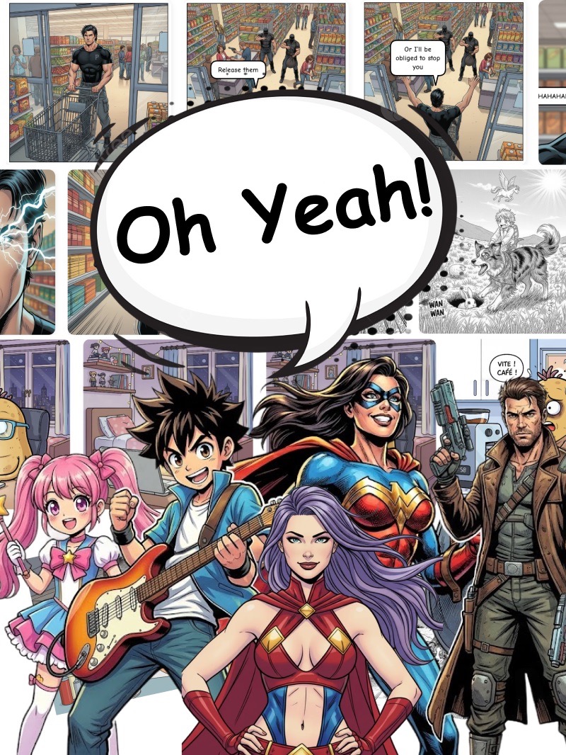 AI comic maker with speech bubble editor